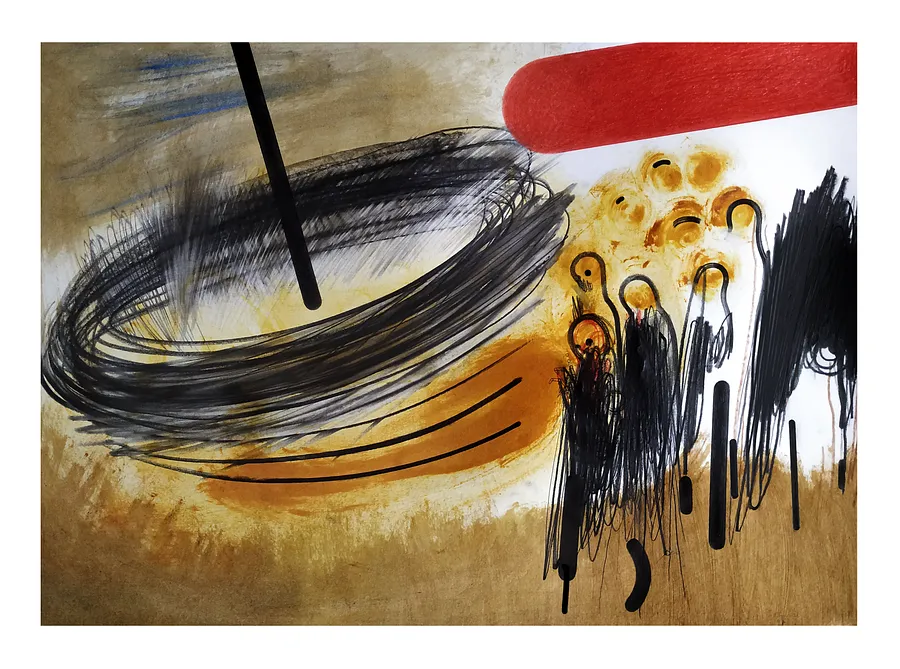 Зображення "Камінь 15" від євген григор'єв, матеріали: папір, графіт, олія, кольорові олівці, медіум: Графіка, місто: Львів, серія: "Камені у кишенях", ціна: €500