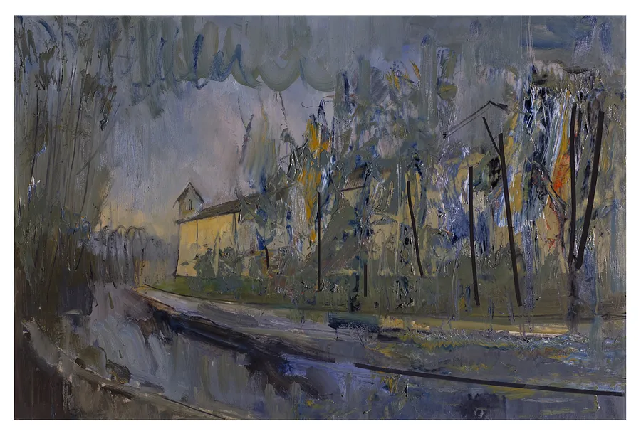 Зображення "пейзаж 8" від євген григор'єв, матеріали: папір, олія, медіум: Живопис, місто: Львів, серія: "Вигадані пейзажі", ціна: €500