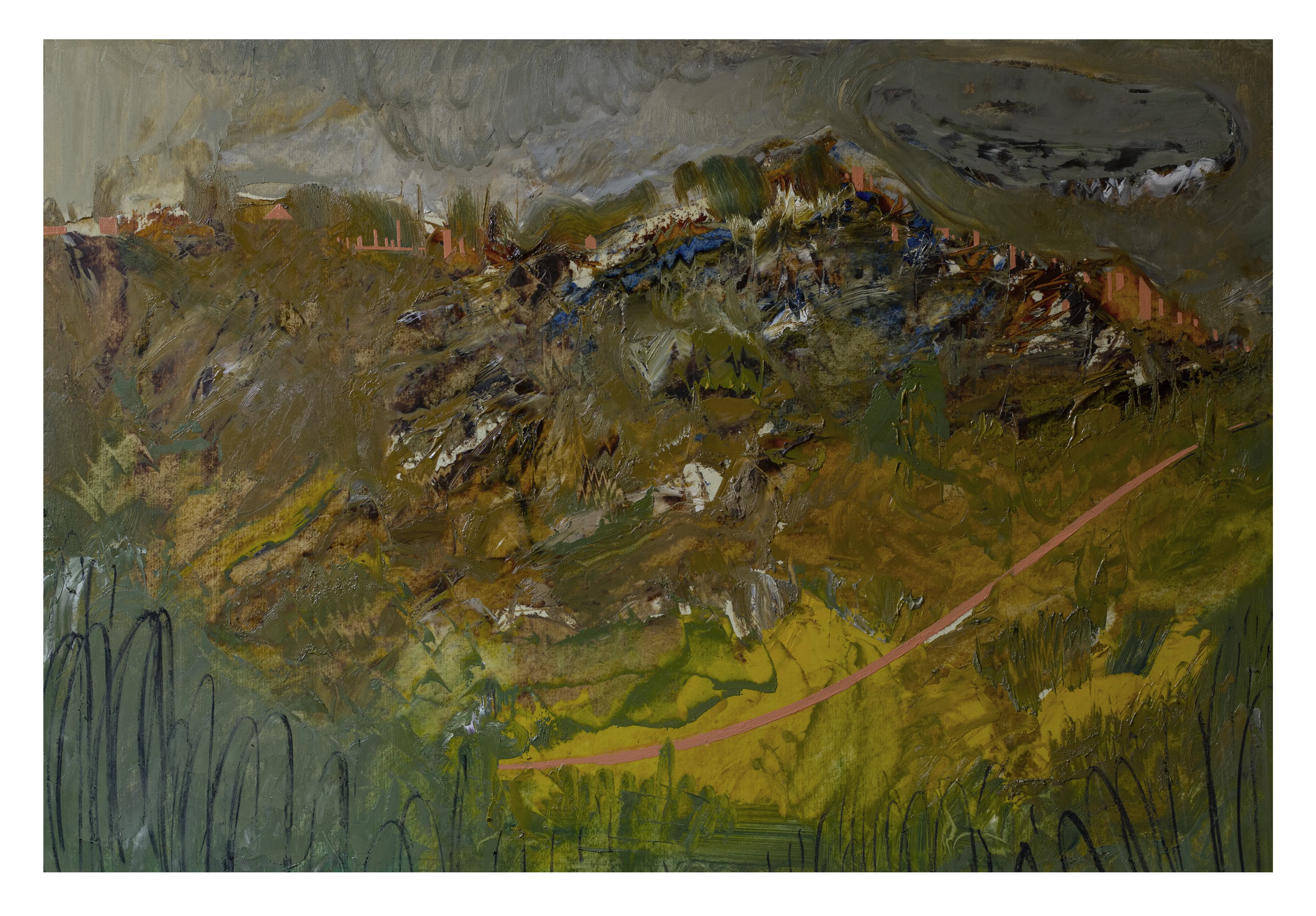 Зображення "пейзаж 12" від євген григор'єв, матеріали: папір, олія, медіум: Живопис, місто: Львів, серія: "Вигадані пейзажі", ціна: €500