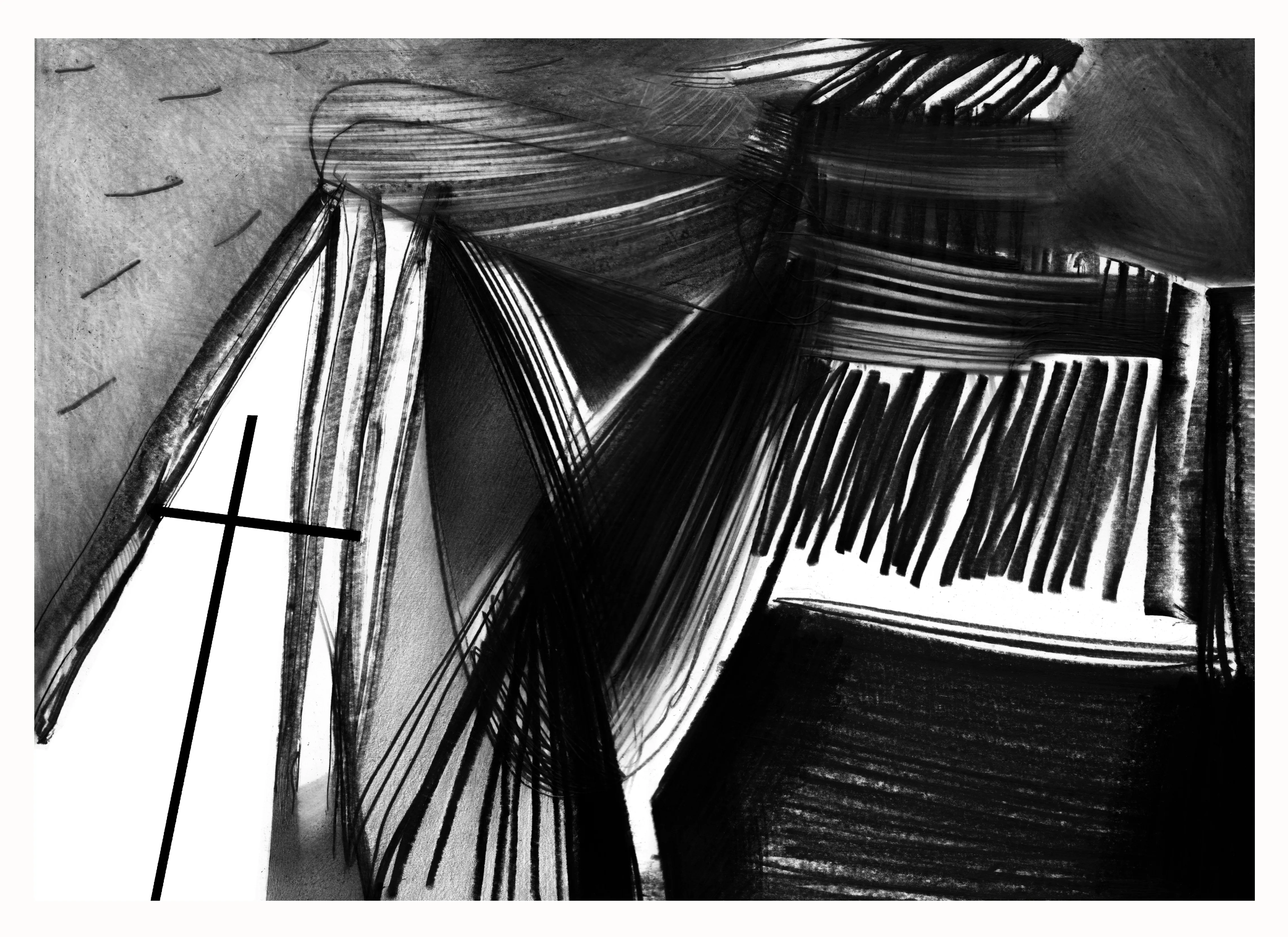 Зображення "Церква" від євген григор'єв, розмір: А3, матеріали: папір, графіт, медіум: Графіка, місто: Львів, серія: "Чорне,сіре, біле"