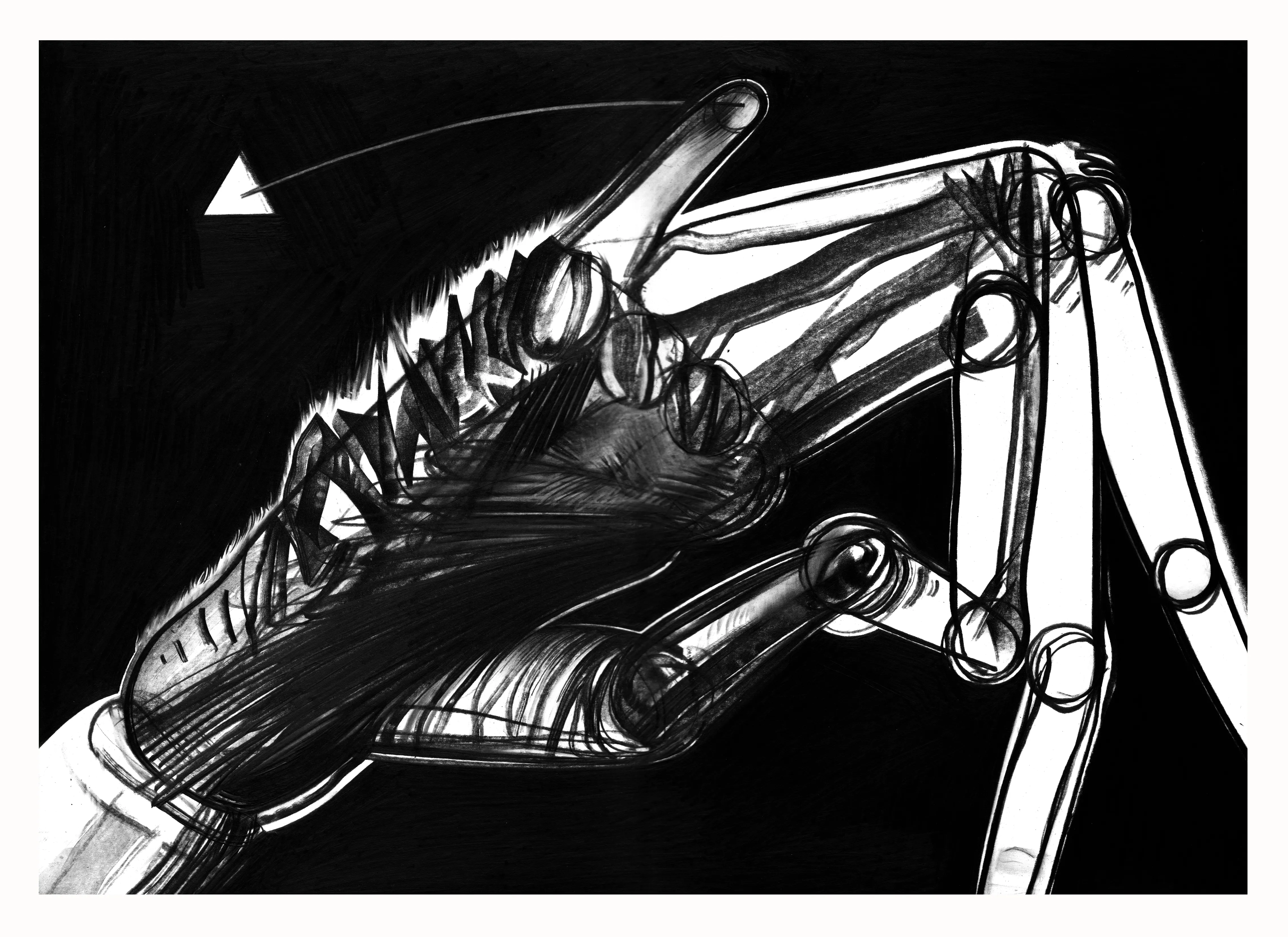 Зображення "Повітряний змій" від євген григор'єв, розмір: А3, матеріали: папір, графіт, медіум: Графіка, місто: Львів, серія: "Чорне,сіре, біле"
