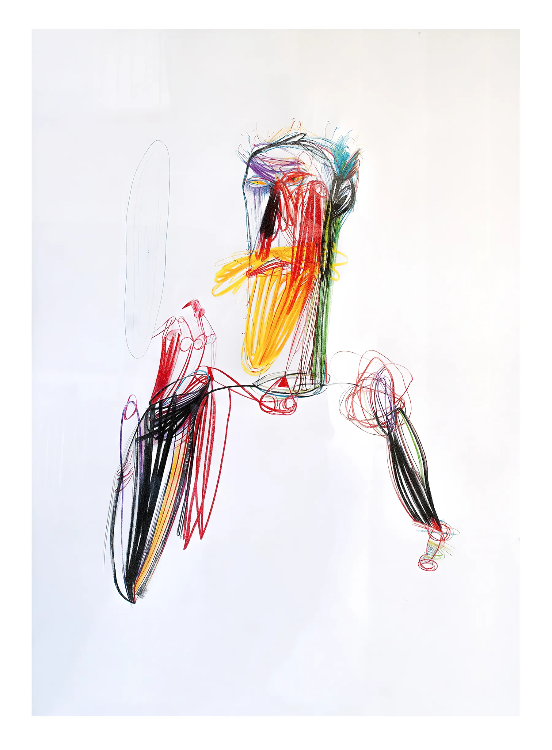 Зображення "Дзеркало" від євген григор'єв, матеріали: папір, графіт, кольорові олівці, медіум: Графіка, місто: Львів, серія: "Приземлення"