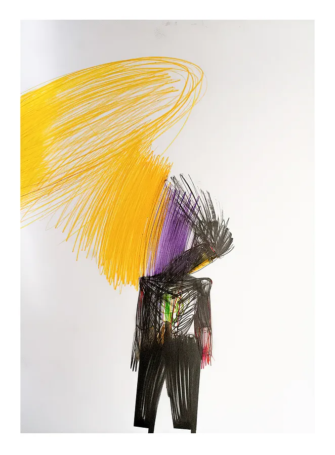 Зображення "Вірус 1" від євген григор'єв, матеріали: папір, графіт, кольорові олівці, медіум: Графіка, місто: Львів, серія: "Приземлення", ціна: €700