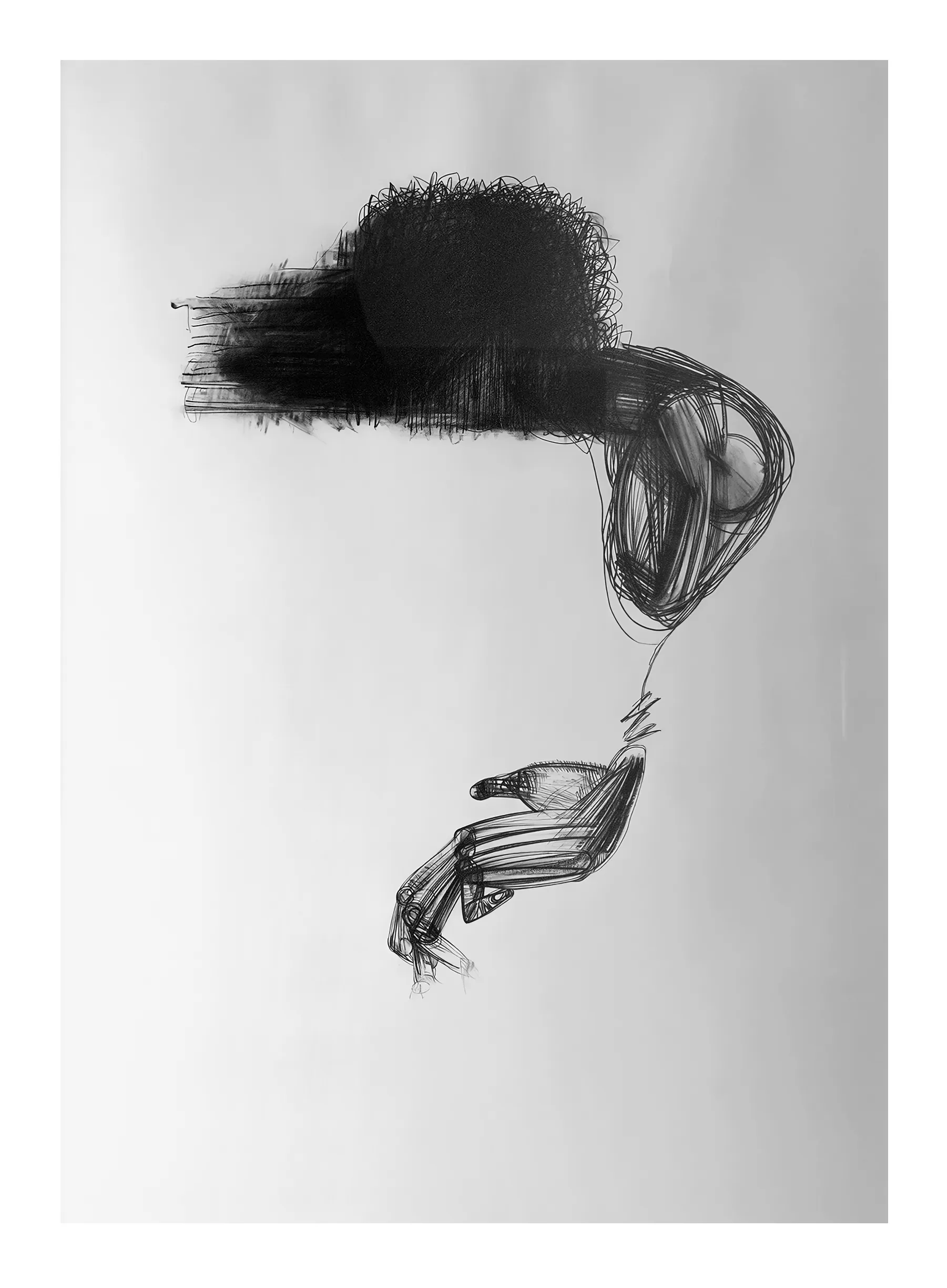 Зображення "Moonwalk" від євген григор'єв, матеріали: папір, графіт, кольорові олівці, медіум: Графіка, місто: Львів, серія: "Приземлення"