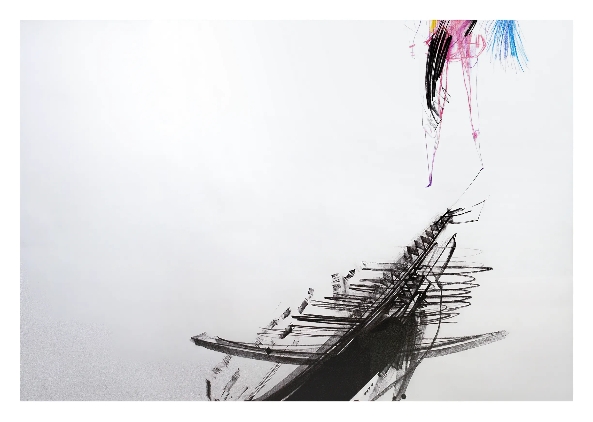 Зображення "Тінь ангела" від євген григор'єв, матеріали: папір, графіт, кольорові олівці, медіум: Графіка, місто: Львів, серія: "Приземлення", ціна: €700